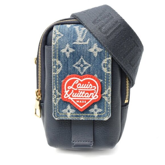 LOUIS VUITTON Blue Monogram Leather Shoulder Bag - Picture 1 of 9